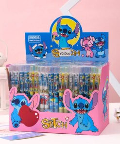 12/144pcs Disney Lilo & Stitch Gel Pens Stitch 0.5mm Black Students Ballpoint Pens Office Signature Neutral Pen School Supplies