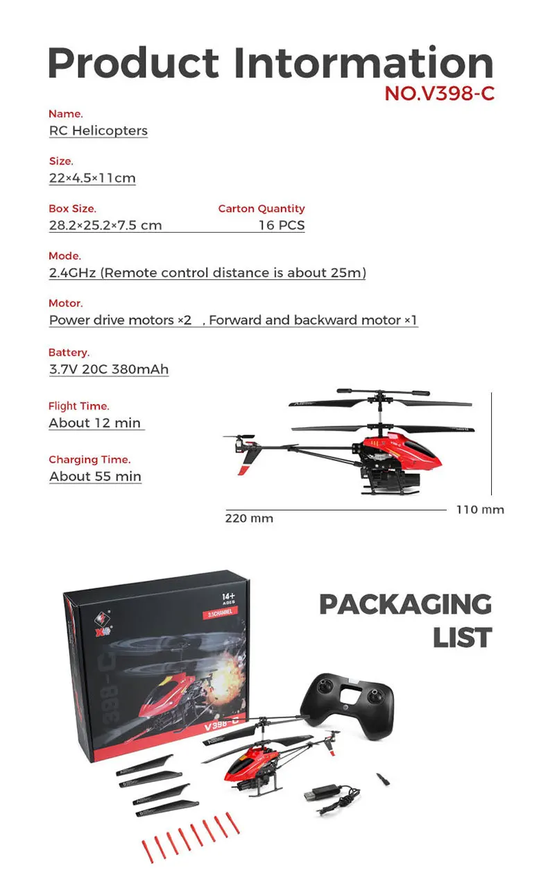 Wltoys V398-C Remote-Controlled Aircraft Missile 2.4G Helicopter 3.5 CH Lighting To Hit Bullets And Set Height RC Model Aircraft