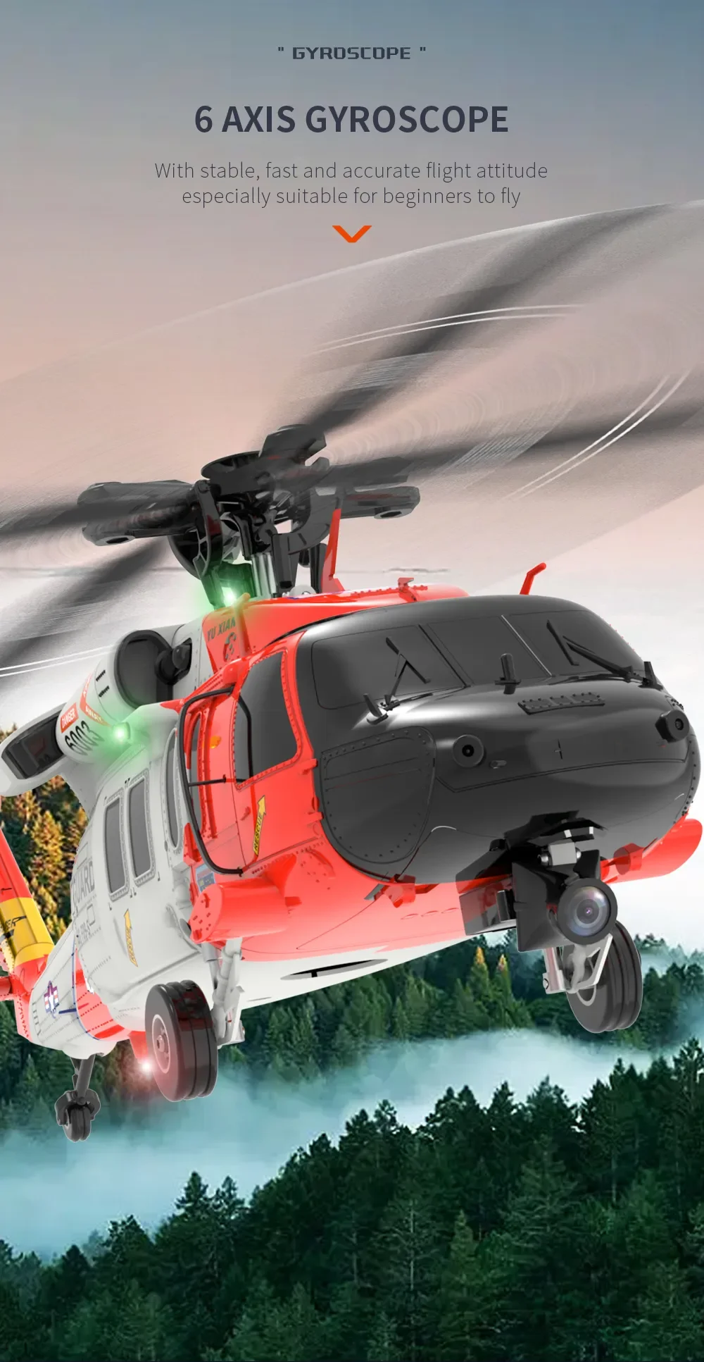 Yuxiang F09-S 6ch Uh60 Rc Helicopter Gps Optical Flow Dual Positioning With Camera Vr Transmission Auto Return Heilcopter