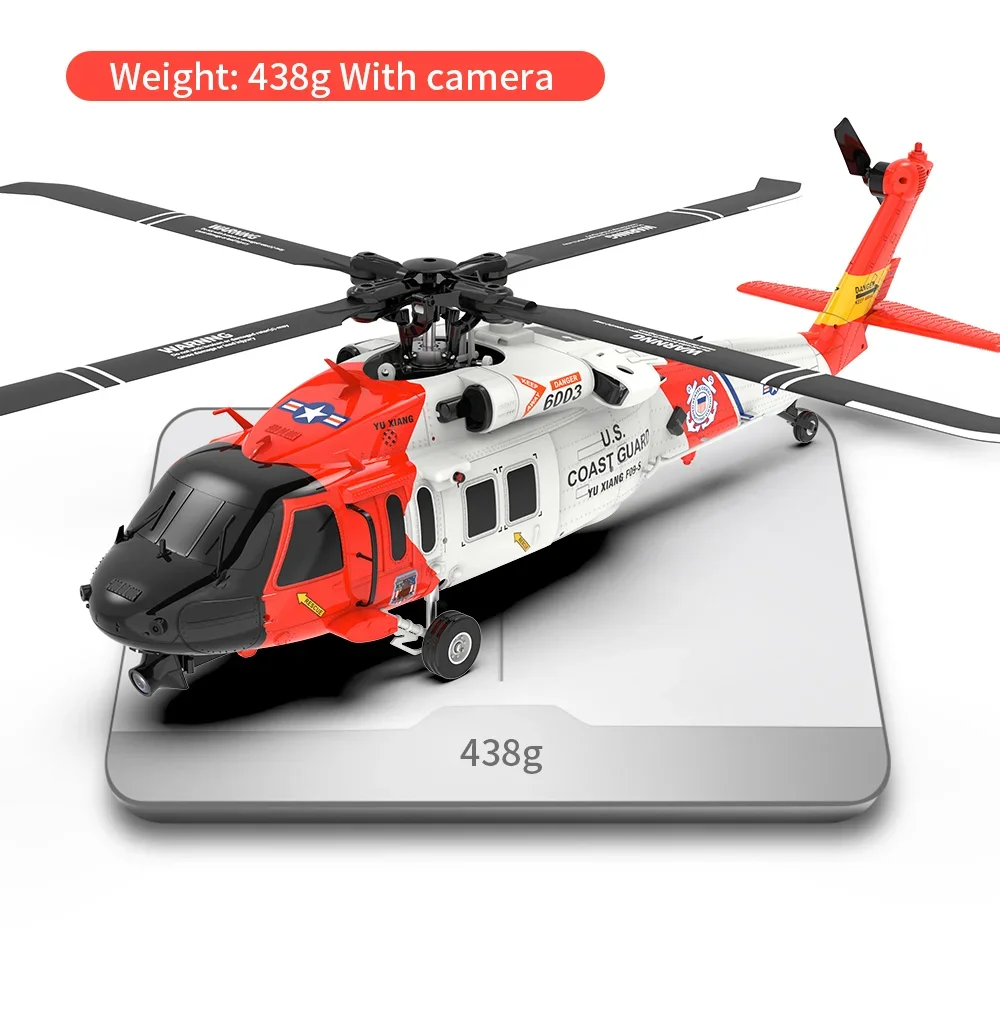 Yuxiang F09-S 6ch Uh60 Rc Helicopter Gps Optical Flow Dual Positioning With Camera Vr Transmission Auto Return Heilcopter