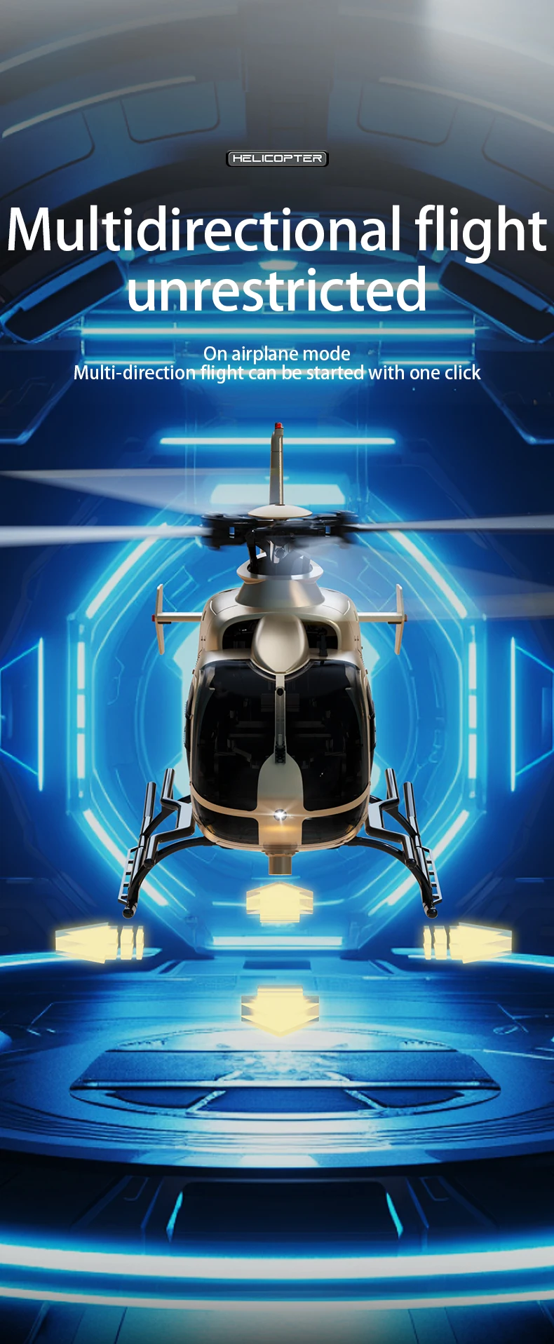 C123 6CH RC Helicopter EC135 Double Brushless Direct Drive Single Paddle Aileron Free Helicopter model 3D Optical Flow Toys