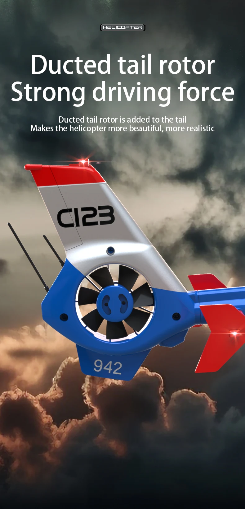 C123 6CH RC Helicopter EC135 Double Brushless Direct Drive Single Paddle Aileron Free Helicopter model 3D Optical Flow Toys