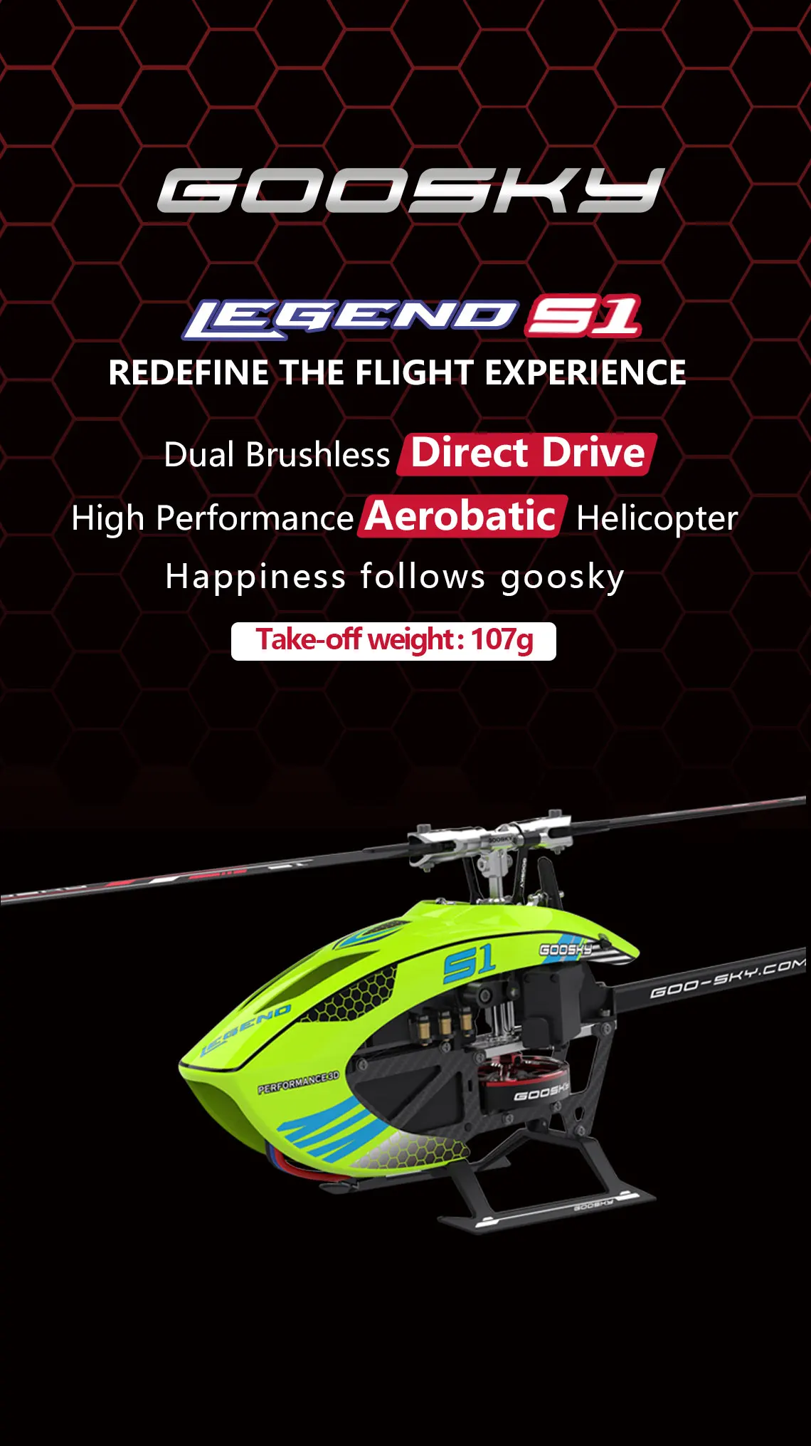 Hot Rc Goosky S1 Bnf/Rtf 6ch 3d Stunt Double Brushless Motor Direct Drive Motor Flybarless Direct-Drive Rc Helicopter Toy Gift