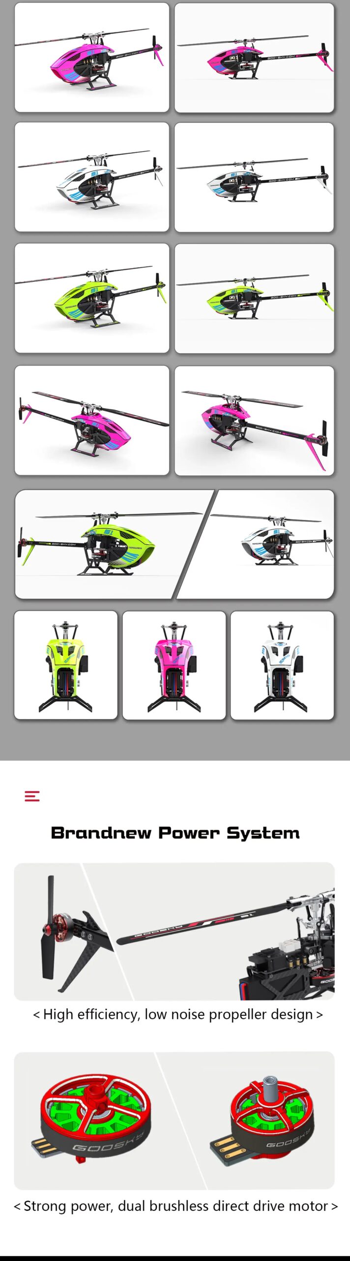 Hot Rc Goosky S1 Bnf/Rtf 6ch 3d Stunt Double Brushless Motor Direct Drive Motor Flybarless Direct-Drive Rc Helicopter Toy Gift