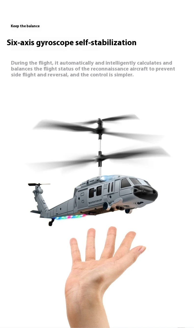 Ky205 Black Hawk Rescue Helicopter Obstacle Avoidance Height Control, Aerial Photography Remote Control Four Axis Aircraft Toy
