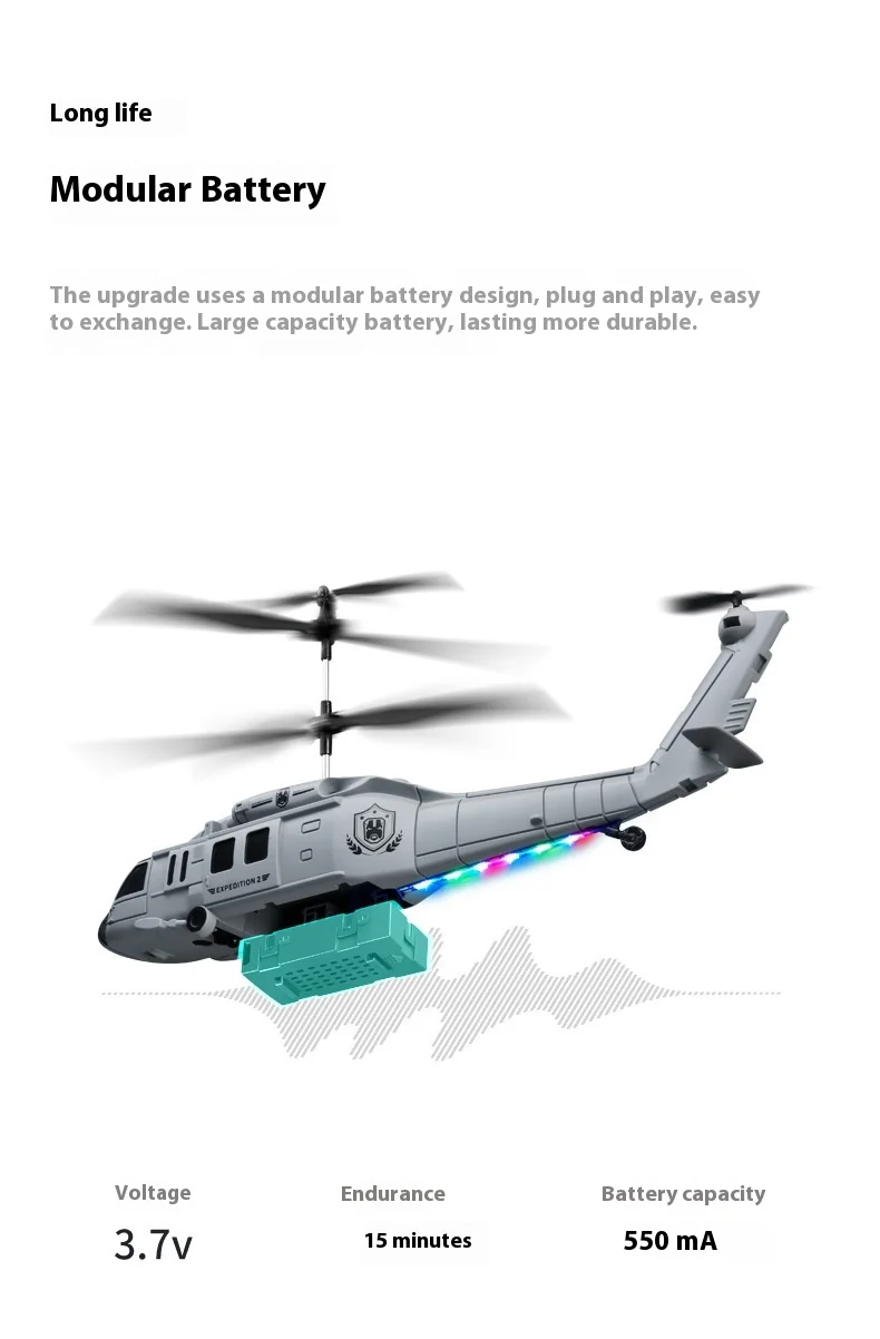 Ky205 Black Hawk Rescue Helicopter Obstacle Avoidance Height Control, Aerial Photography Remote Control Four Axis Aircraft Toy
