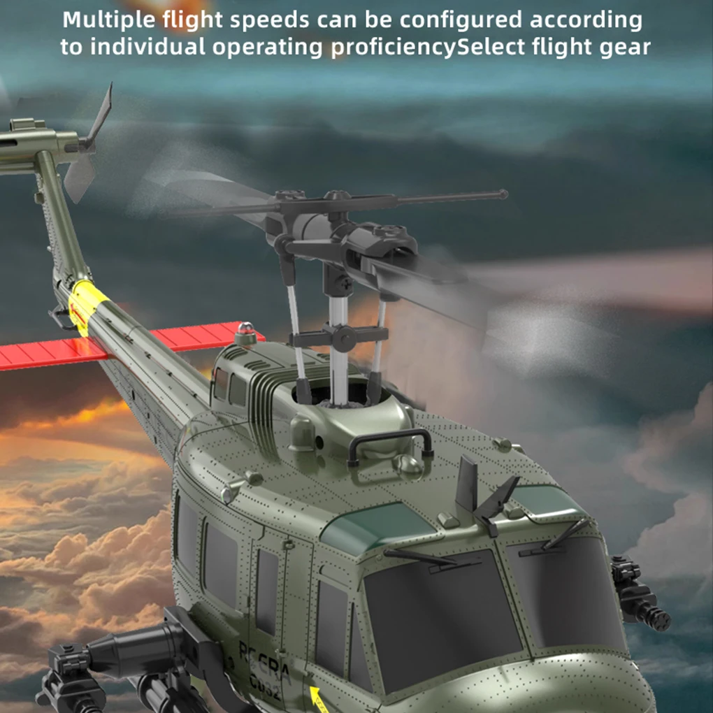 C032 UH1 Helicopter Brushless 6-Channel Airplane Free Flying Stunt Simulation Laser Height Locking Electric RC Aircraft