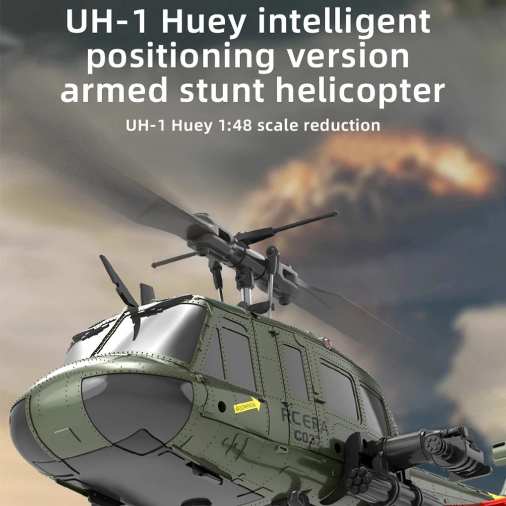 C032 UH1 Helicopter Brushless 6-Channel Airplane Free Flying Stunt Simulation Laser Height Locking Electric RC Aircraft