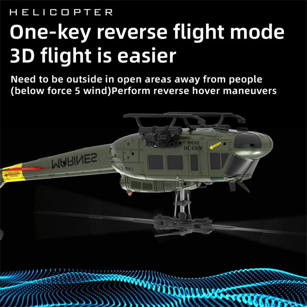 C032 UH1 Helicopter Brushless 6-Channel Airplane Free Flying Stunt Simulation Laser Height Locking Electric RC Aircraft