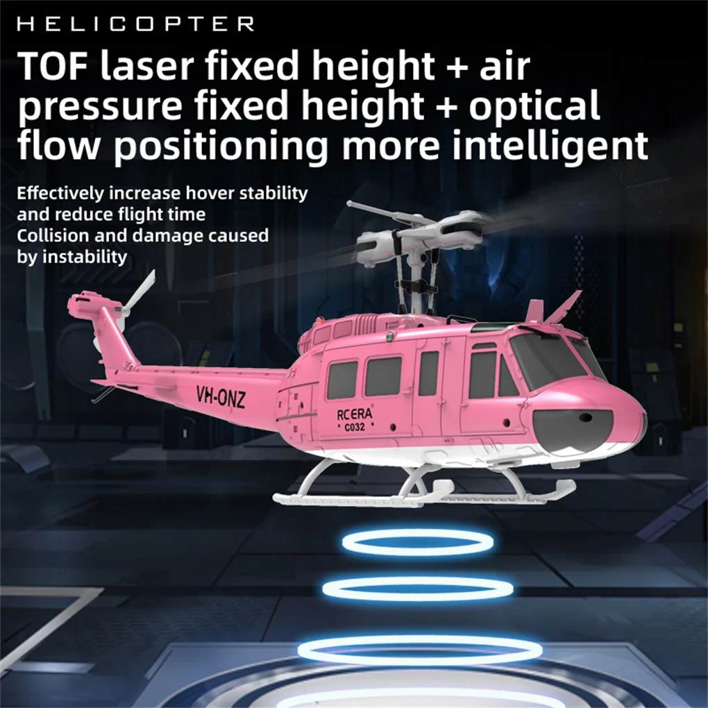 C032 UH1 Helicopter Brushless 6-Channel Airplane Free Flying Stunt Simulation Laser Height Locking Electric RC Aircraft