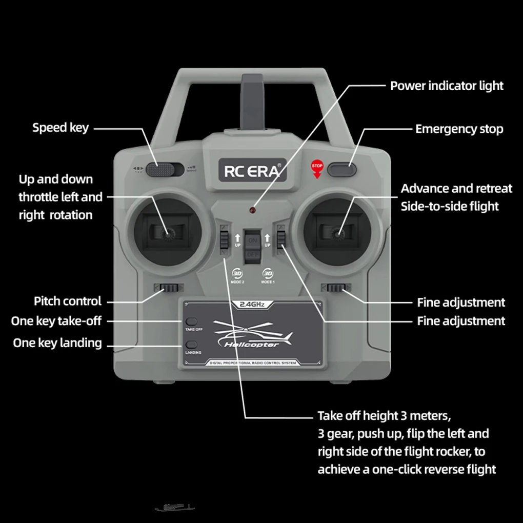 C032 UH1 Helicopter Brushless 6-Channel Airplane Free Flying Stunt Simulation Laser Height Locking Electric RC Aircraft