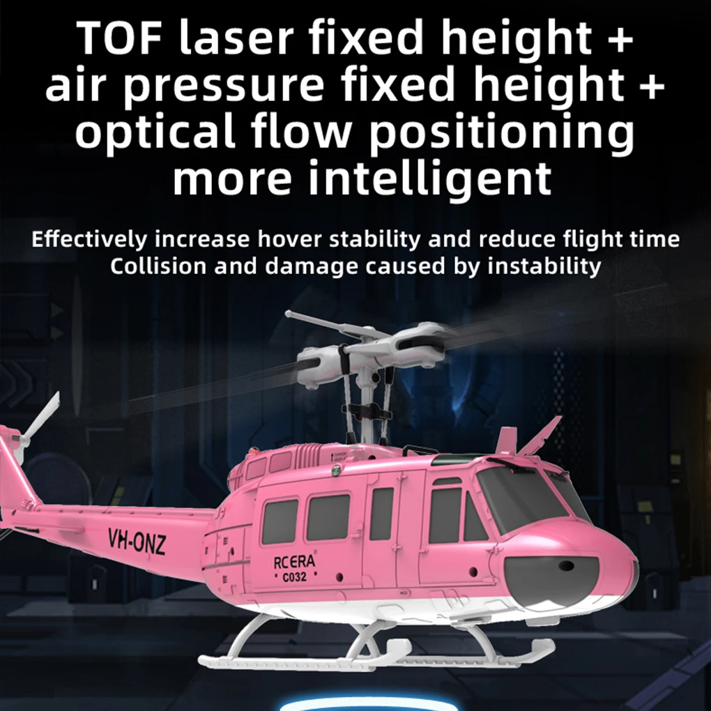 C032 UH1 Helicopter Brushless 6-Channel Airplane Free Flying Stunt Simulation Laser Height Locking Electric RC Aircraft