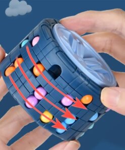 3D Cylinder Cube Toy Magical Bean Gyro Rotate Slide Puzzle Games Relieve Stress Children Educational Montessori Infant Toys Gift