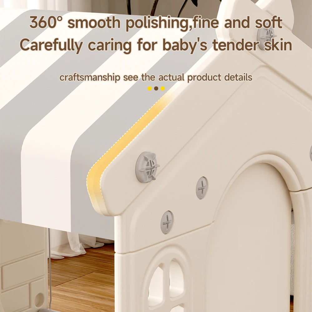 Kidkid Kids Plastic Playhouse for Indoor Outdoor, Portable Game Cottage with Curtain, Gift Playhouse for Kids