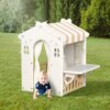 Kidkid Kids Plastic Playhouse for Indoor Outdoor, Portable Game Cottage with Curtain, Gift Playhouse for Kids