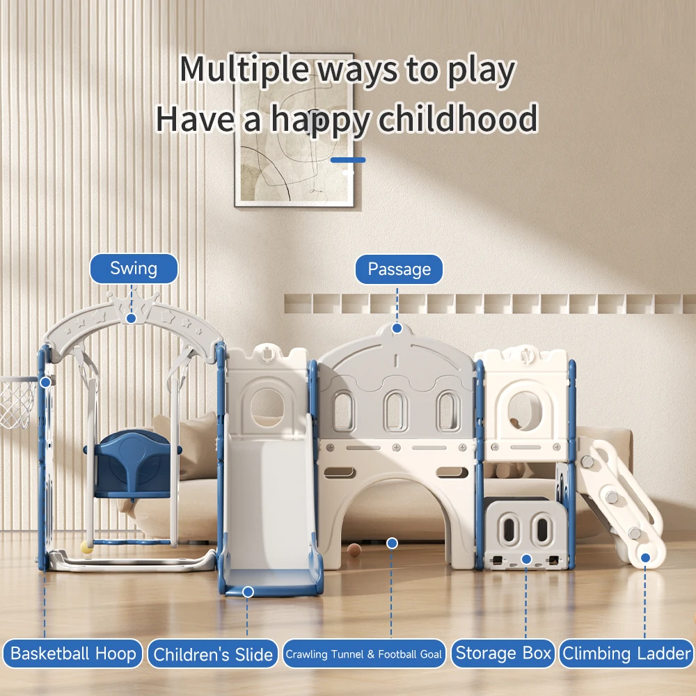 KIDkid Toddler Swing and Slide Playset with Basketball Hoops & Swing for Toddlers Age 3-6 Perfect for Indoor & Outdoor