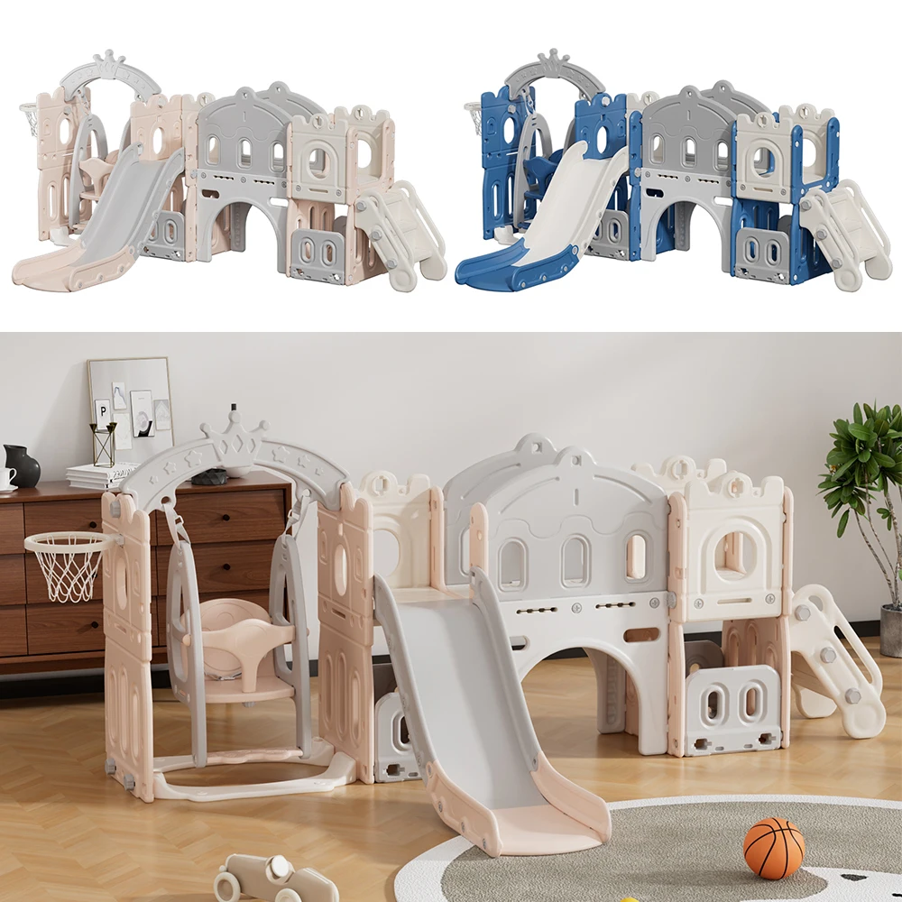 KIDkid Toddler Swing and Slide Playset with Basketball Hoops & Swing for Toddlers Age 3-6 Perfect for Indoor & Outdoor