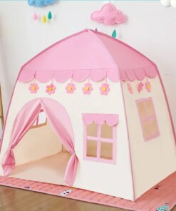 130CM Baby Castle Portable Children's Tent Folding Kids Tents Baby Play House Large Girls Pink Princess Castle Child Room Decor