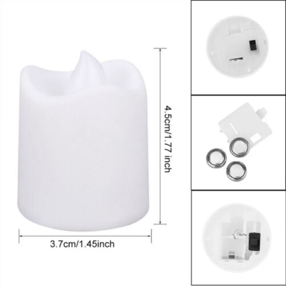 12Pcs Flameless Flickering Teardrop Led Candles Light Tealight Led Candles Lamp Electronic Votive Led Lamp Halloween Home Decor