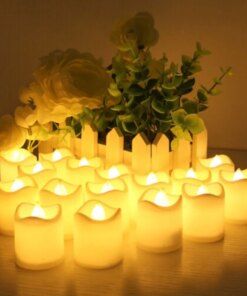 12Pcs Flameless Flickering Teardrop Led Candles Light Tealight Led Candles Lamp Electronic Votive Led Lamp Halloween Home Decor