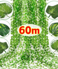 Artificial Green Ivy Leaf Rattan Creeper Leaves Vine Hanging Garland DIY Fake Flowers Plants for Garden Wedding Party Home Decor