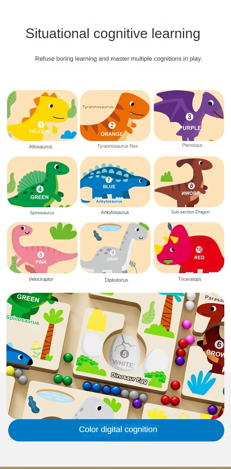 Montessori Magnetic Color Sorting Games Maze Board Pen Moving Bead Games Wooden Control Sensory Play Educational Toys for Kids