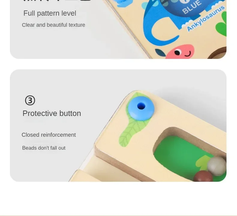 Montessori Magnetic Color Sorting Games Maze Board Pen Moving Bead Games Wooden Control Sensory Play Educational Toys for Kids
