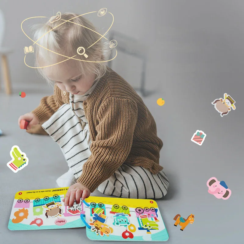 Montessori Baby Busy Book My First Quiet Book Paste Early Learning Education Toy Children Matching Game Toys for Kids 1 2 3 Year