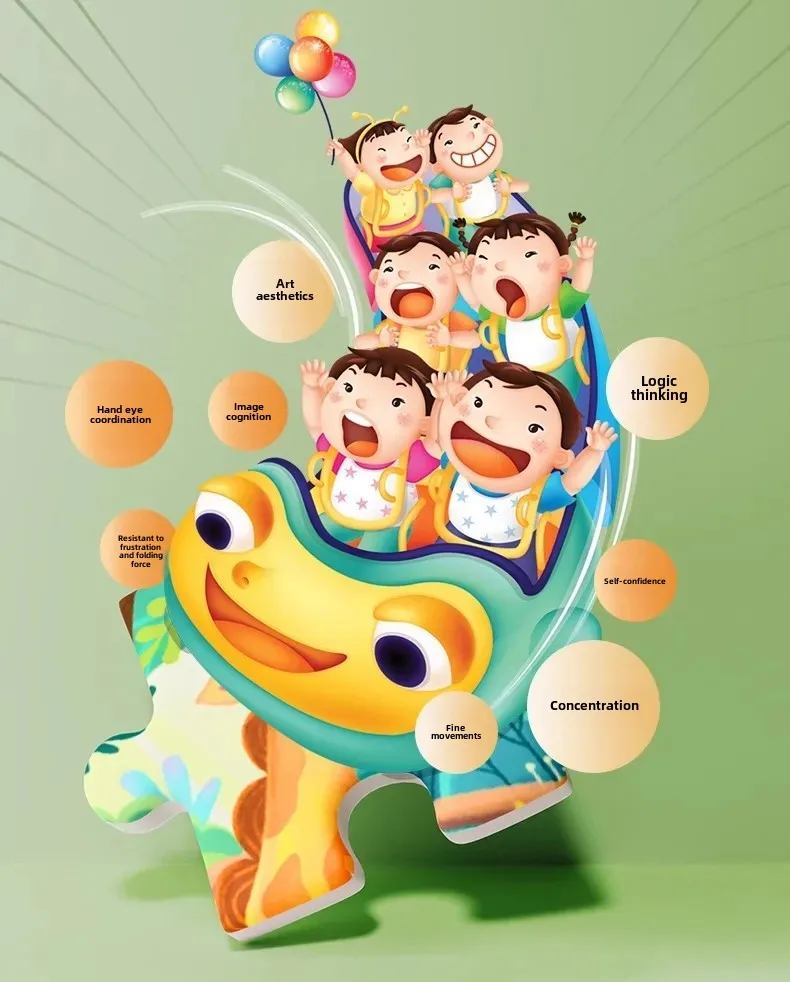 Kids Large Size Wooden Jigsaw Puzzle Game Baby Toys Learning Educational Forest Sea Animals Traffic Vehicle Puzzles Children Toy
