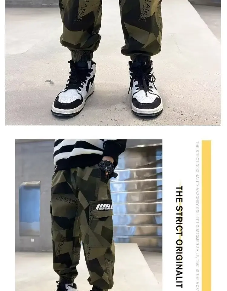 Camouflage Boy Cargo Pants Children Casual Sweatpants Three-dimensional High Visibility Sports Pants Children's Clothing 2024