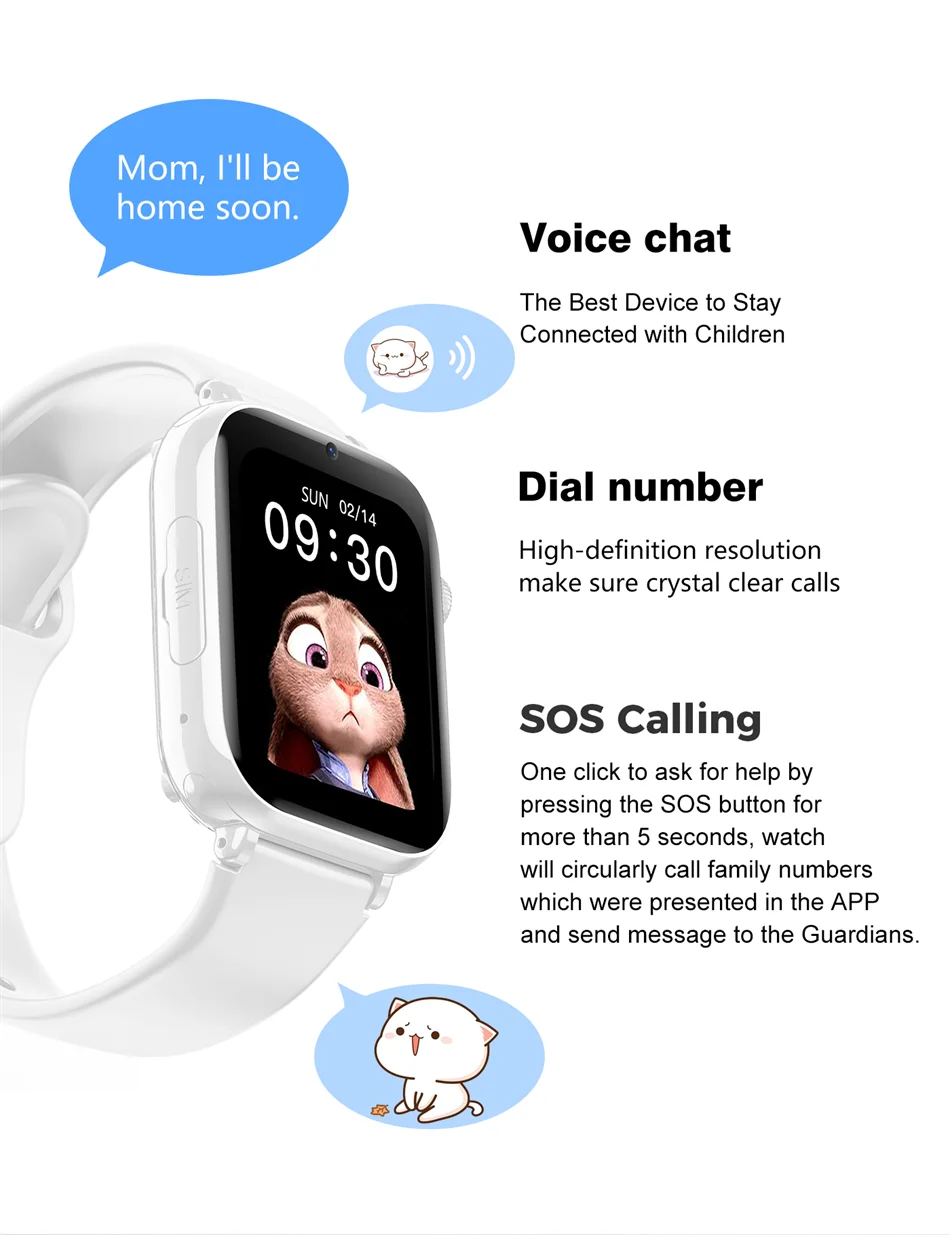 For XIAOMI Kids Watches Call Kids Smart Watch Children GPS SOS Waterproof Smartwatch Clock SIM Card Location Tracker Child Watch
